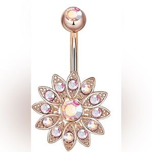 Brand new unworn Stainless Steel Gold Flower like belly button ring
